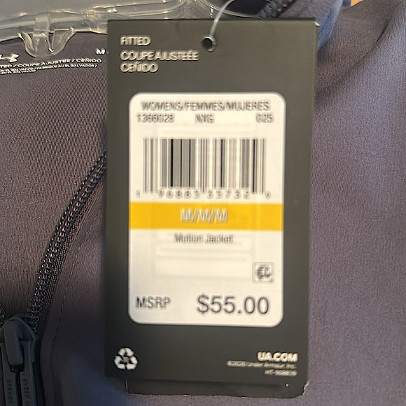 New Under Armour fitted gray motion jacket sz Med - Picture 3 of 4